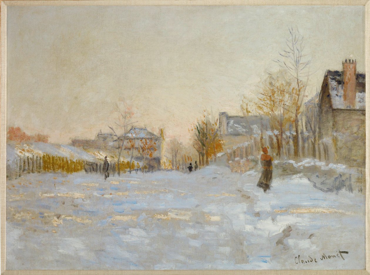 La neige a Argenteuil (oil on canvas) - Claude Monet