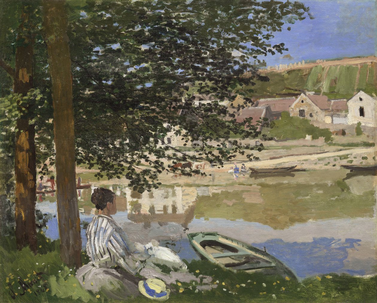 Sur la rive de la Seine, Bennecourt, 1868 - Claude Monet