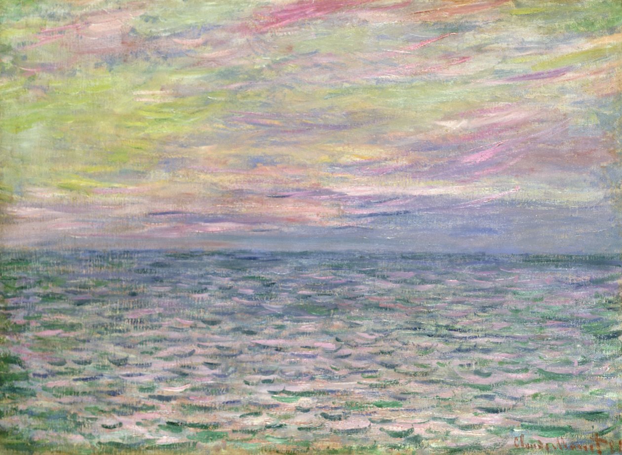 Sur les hautes mers, Coucher de soleil à Pourville, Pleine mer, 1882 - Claude Monet