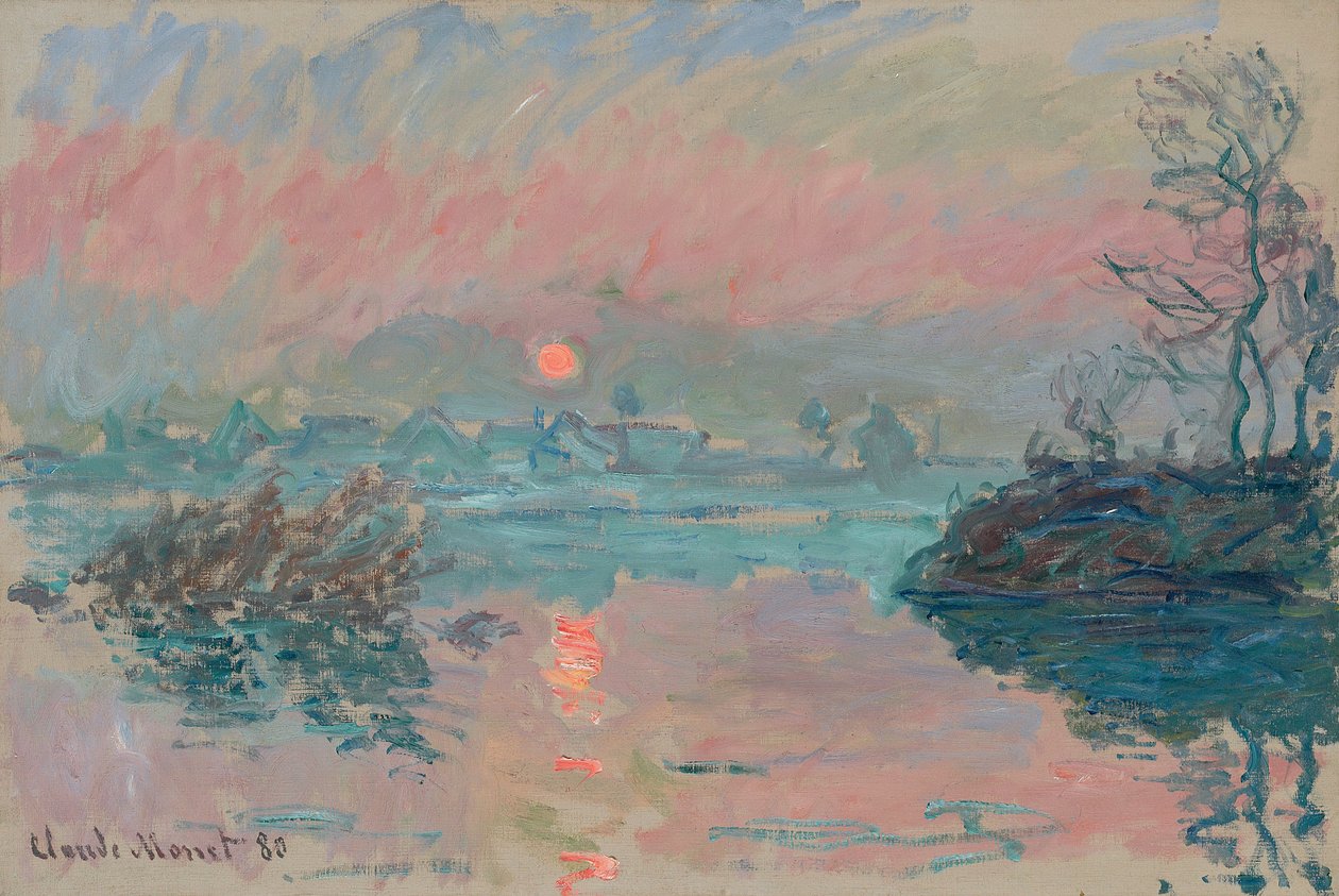 Coucher de soleil à Lavacourt, 1880 - Claude Monet