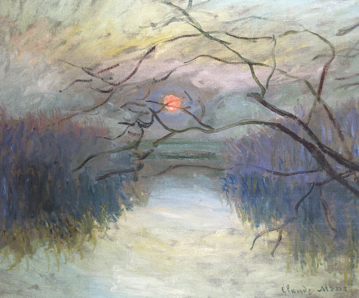 Coucher de soleil sur la Seine à Vétheuil - Claude Monet