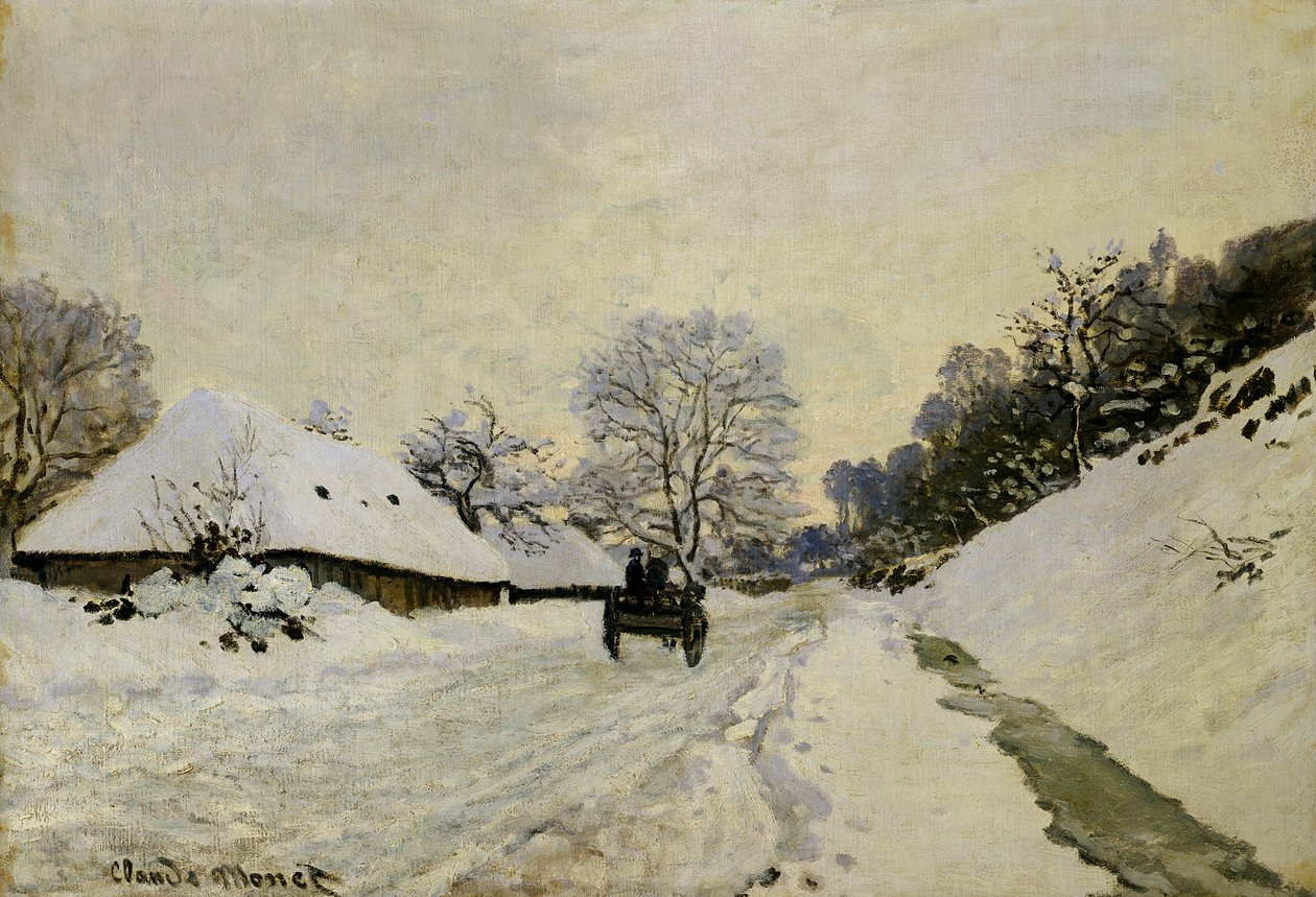 La Charrette, ou Route sous la neige à Honfleur, 1865 - Claude Monet