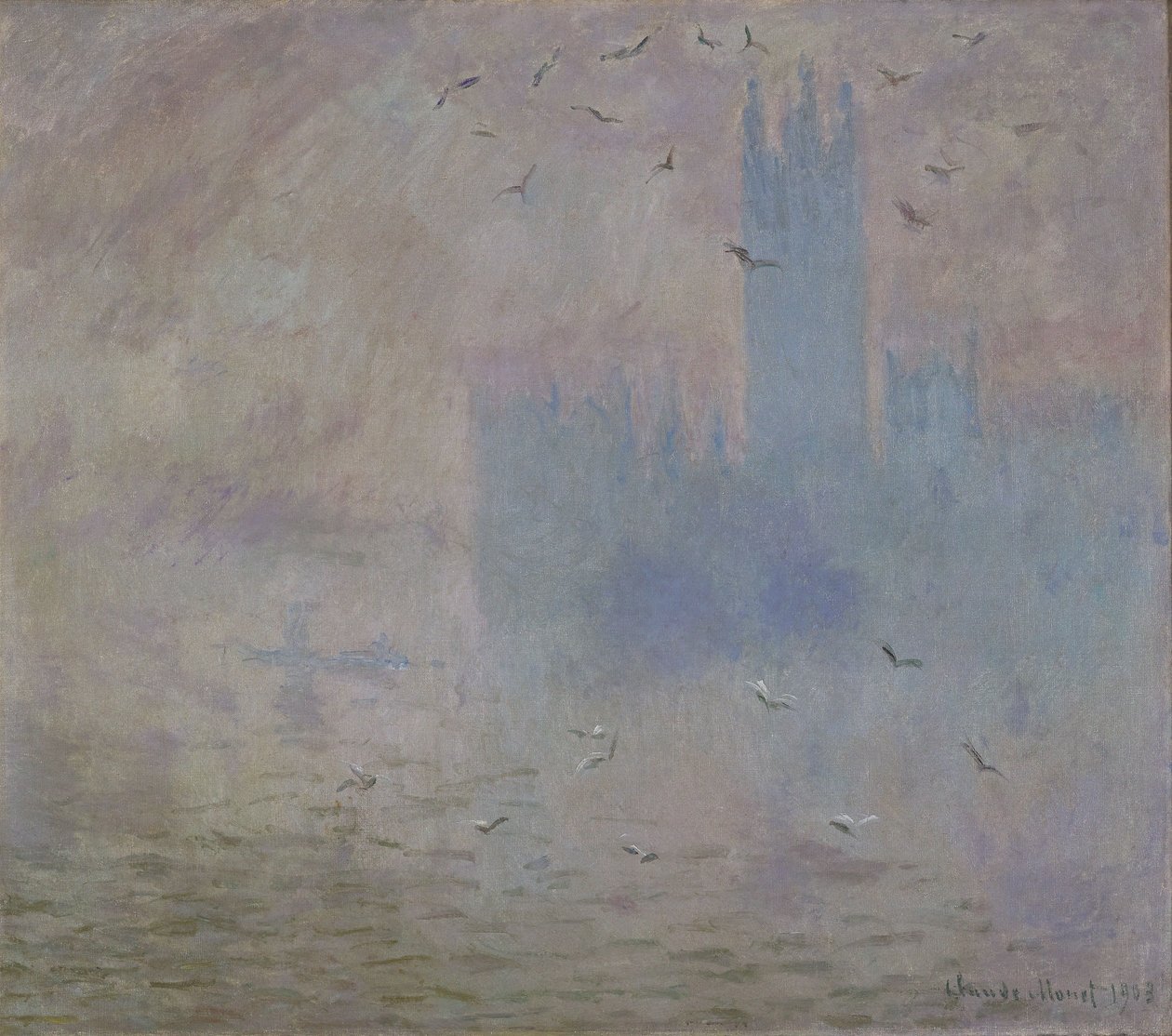 Le Parlement, les mouettes - Claude Monet