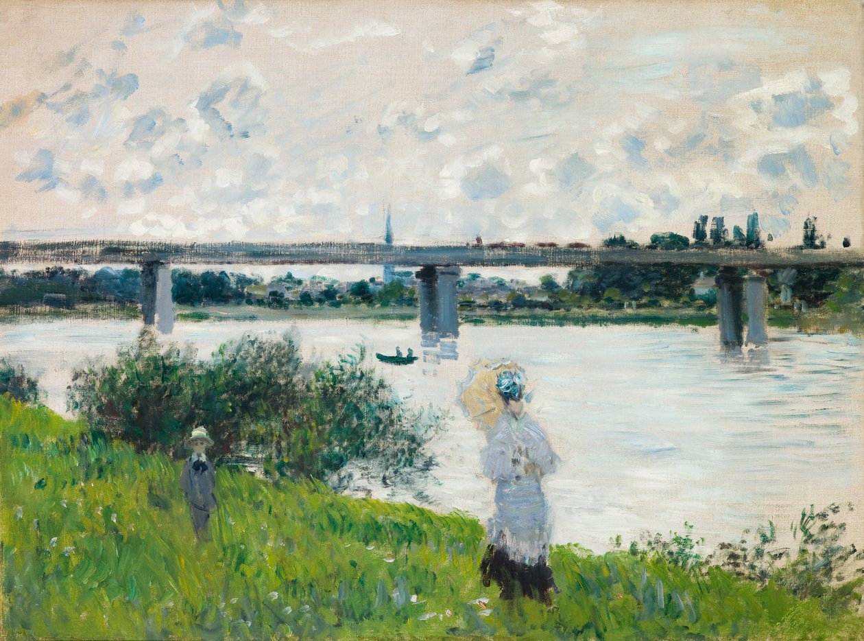 La promenade avec le pont de chemin de fer, Argenteuil - Claude Monet
