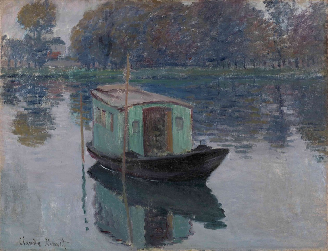 Le bateau-atelier, 1874 - Claude Monet