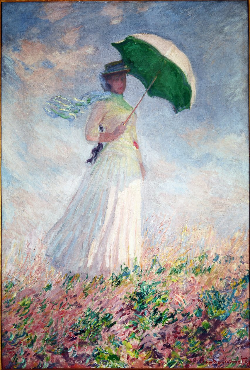 Femme avec une ombrelle tournée vers la droite - Claude Monet