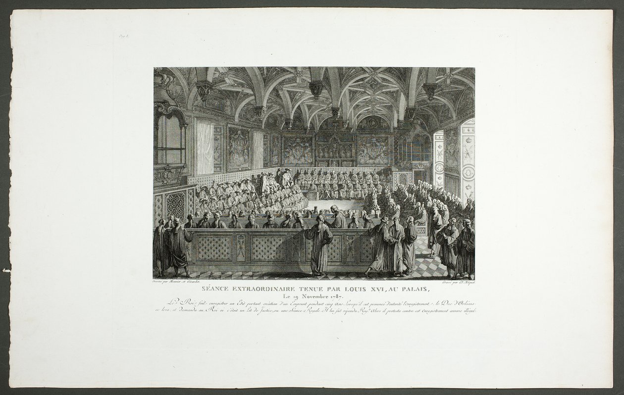 Special Session Held by Louis XVI at the Palace, from the series Tableaux historiques de la Révolution française - Claude Niquet