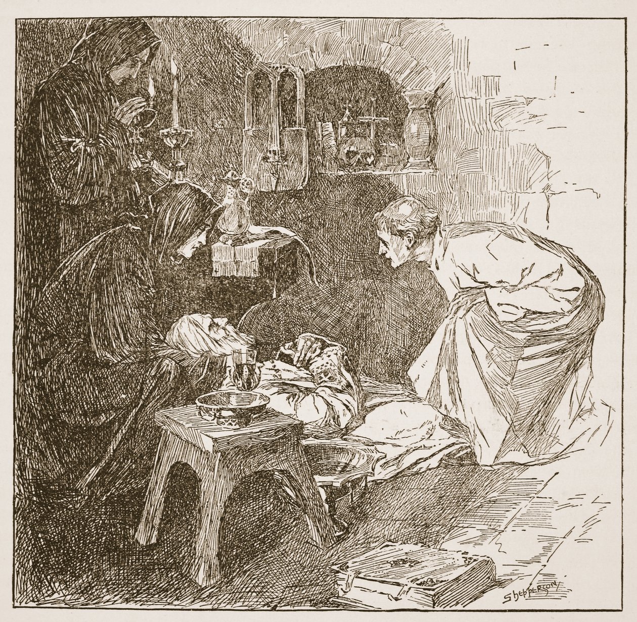 Mort de Bède, illustration de 