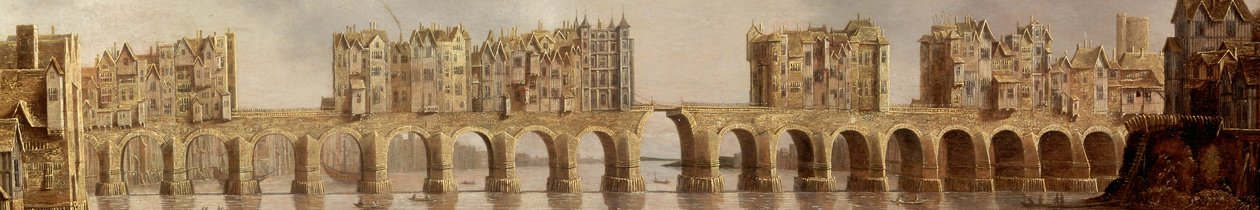 (détail) Ancien pont de Londres sur une peinture à l