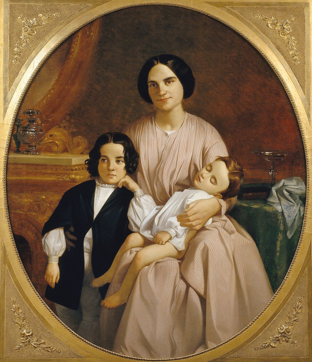 Portrait de la femme et des enfants du peintre - Claudi Lorenzale