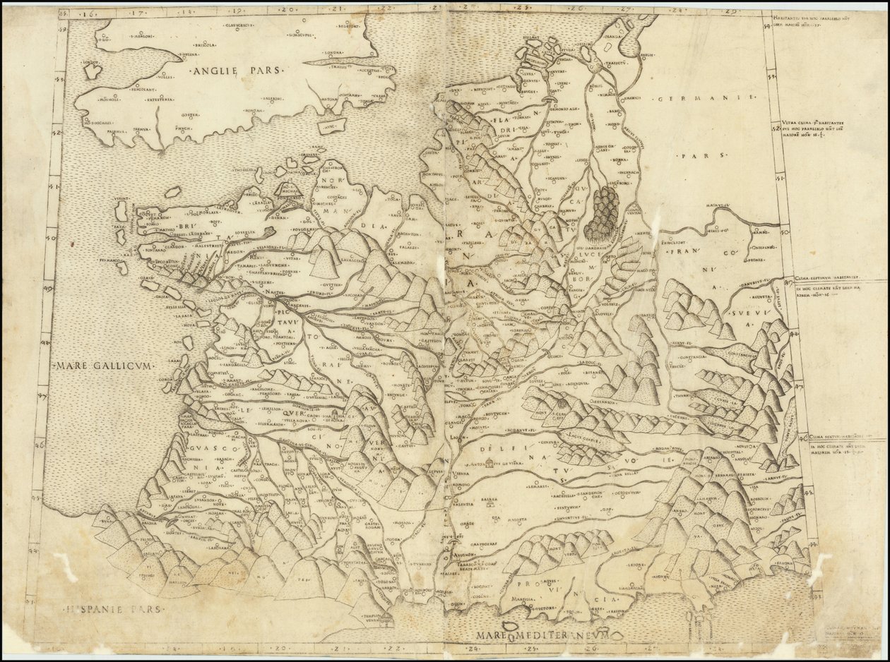 1507 Carte ptolémaïque de la France - Claudius Ptolemy