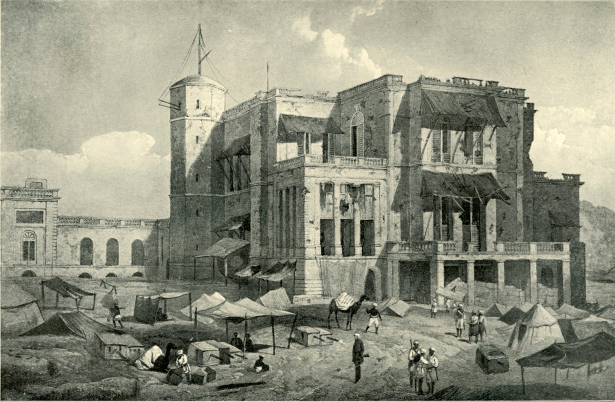 Vue de face de la Résidence, Lucknow, après le secours, vers 1858, 1901 - Clifford Henry Mecham