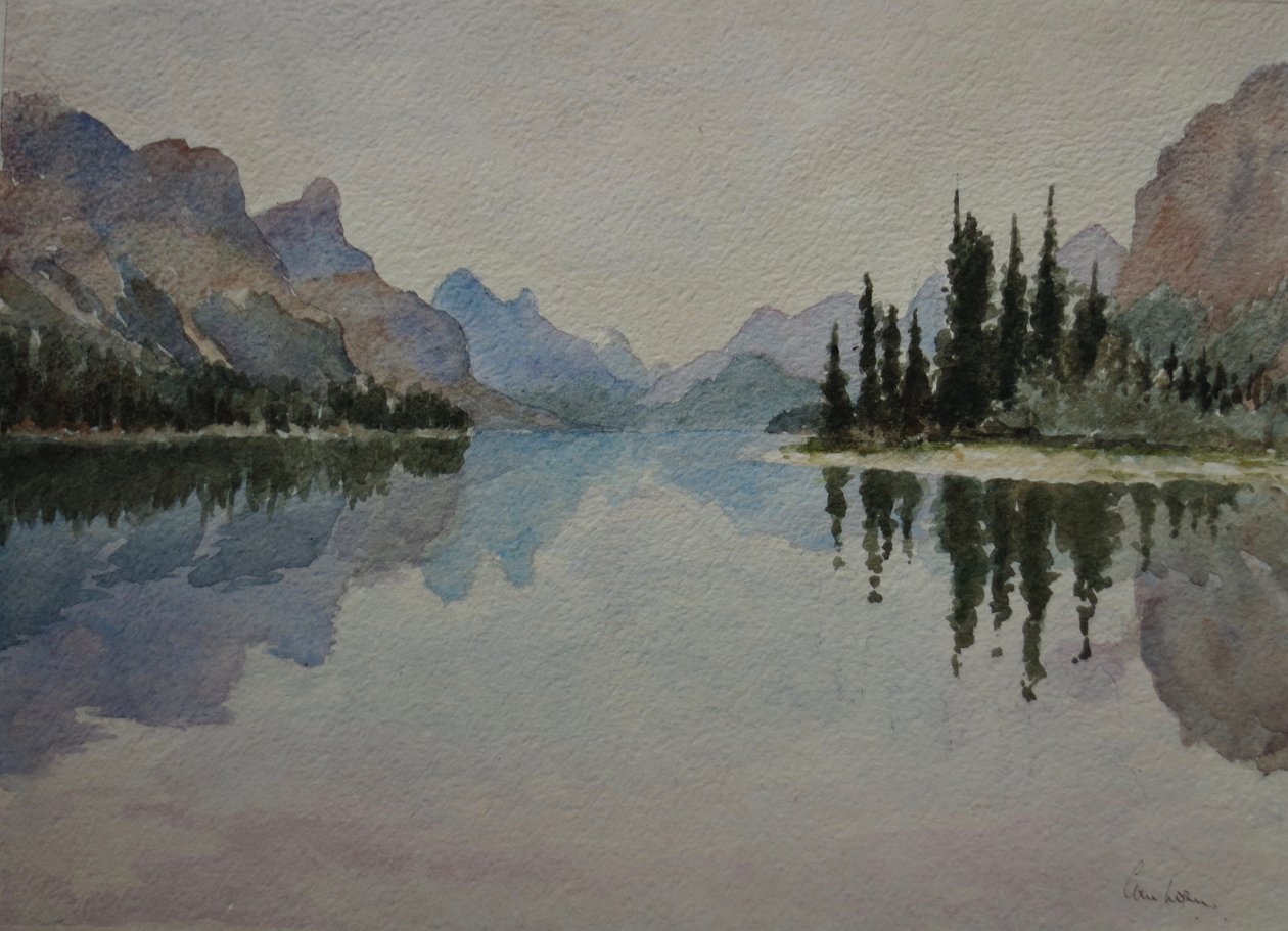 Lac Maligne, vers le soir IMG_2026, 2016 (aquarelle) - Clive Wilson