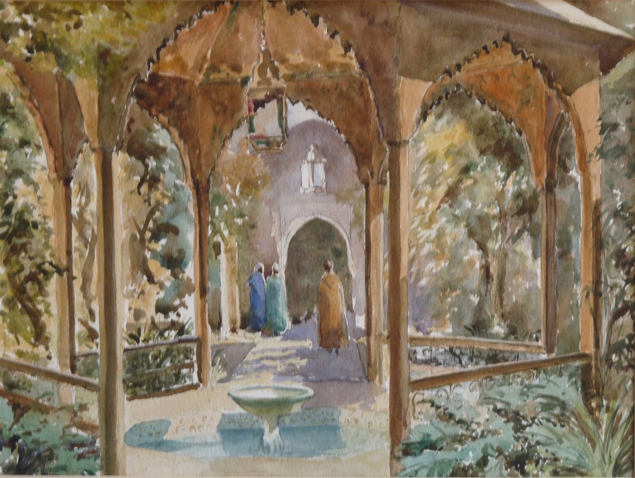 Riyad, Dar Si Said, Marrakech, 2000 (aquarelle) - Clive Wilson