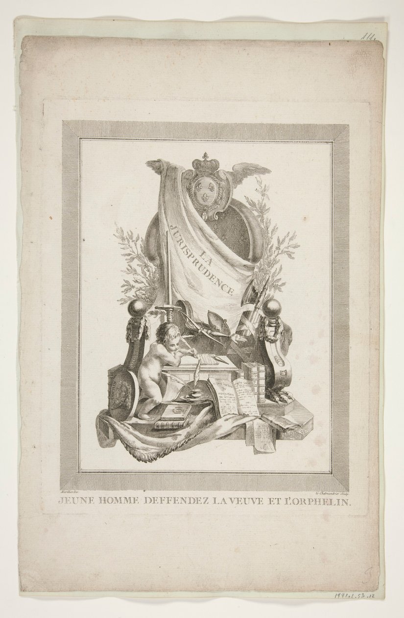 Onze feuilles de Nouveaux Trophées et Cartouches représentant les arts et les sciences - Clément Pierre Marillier