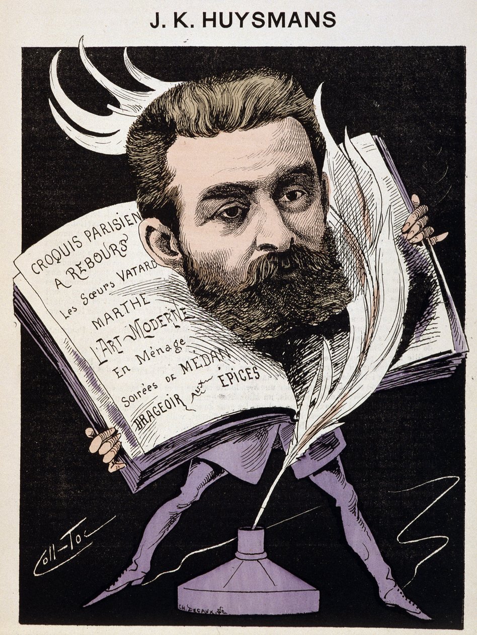 Caricature de Joris Karl (Joris-Karl) Huysmans (1848-1907) - dans « Les Hommes d