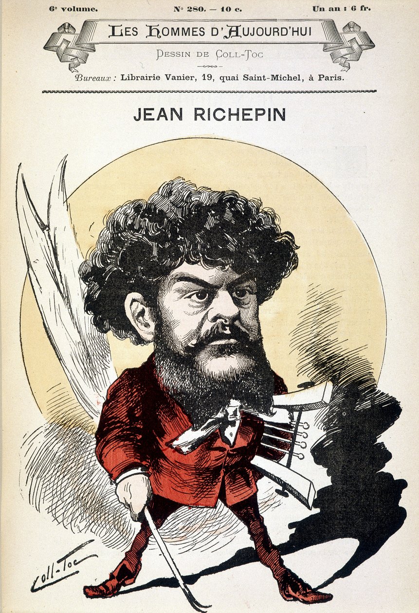 Caricature de Jean Richepin (1849-1926), écrivain français. - Coll-Toc