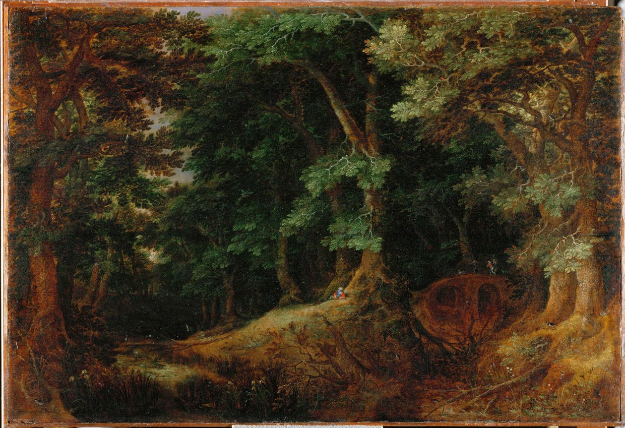 Paysage boisé (peinture sur toile) - Compigne Compigne