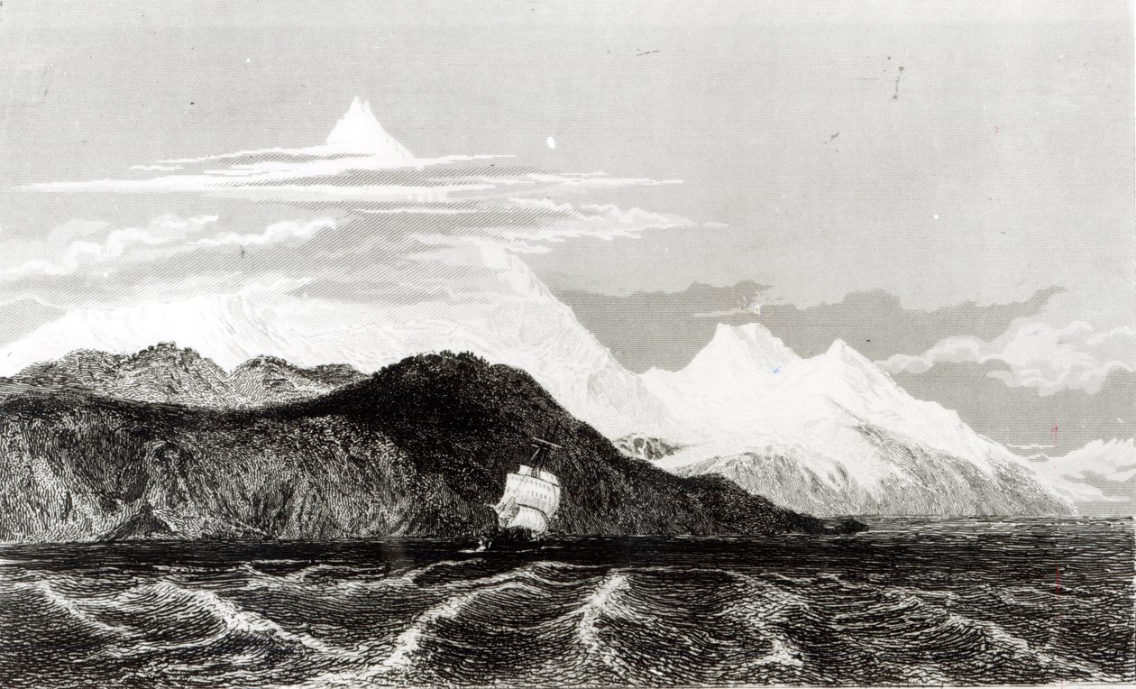 Mont Sarmiento, gravé par Thomas Landseer - Conrad Martens