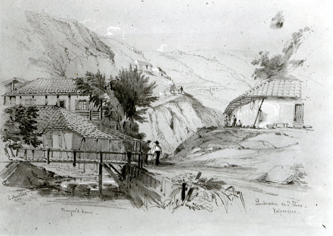 Maison de Berger, Valparaiso, 1834 - Conrad Martens