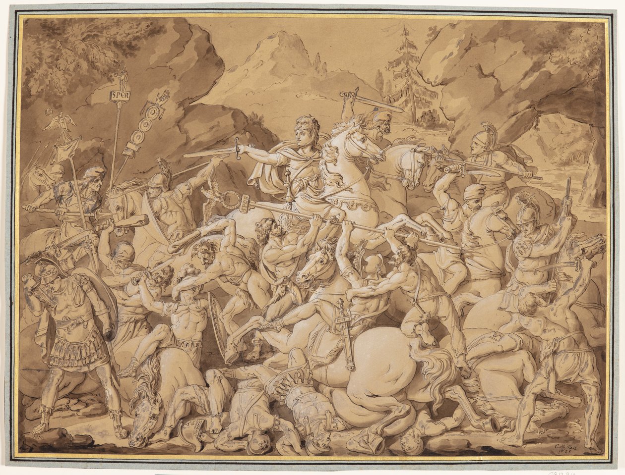 Scène de bataille antique - Conrad Martin Metz