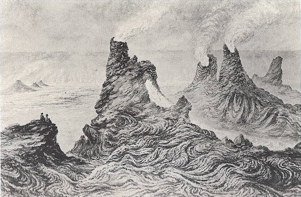 Cheminées temporaires et fontaines de feu de Kilauea - Constance Gordon Cumming
