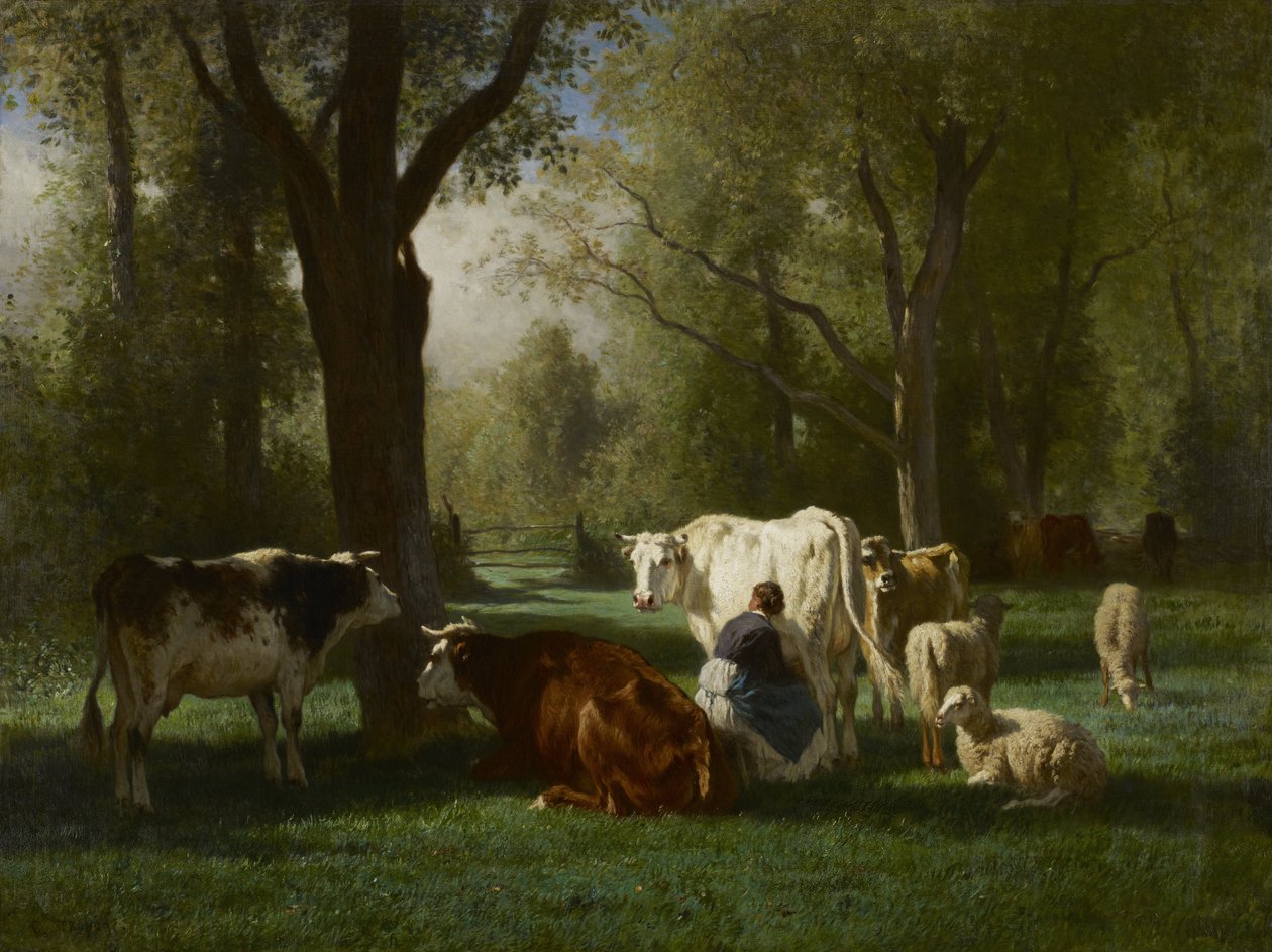 Paysage avec du bétail et des moutons - Constant Emile Troyon