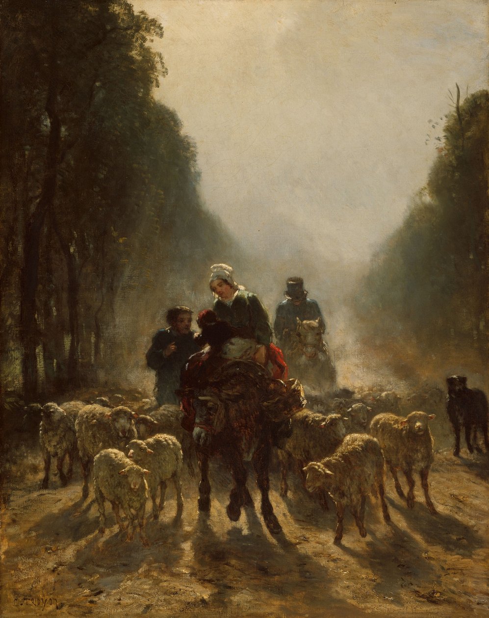 La route du marché, 1858-59 - Constant Emile Troyon