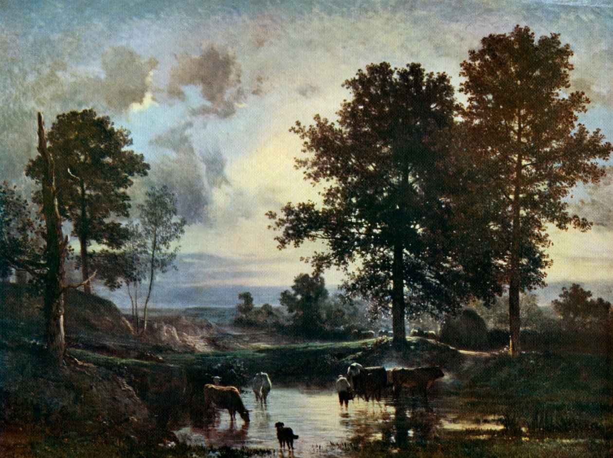 Abreuvement du bétail, début des années 1850, 1912 - Constant Troyon