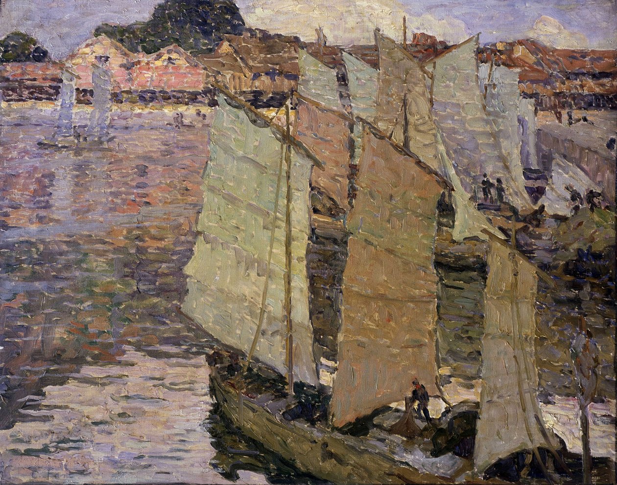 Bateaux (huile sur toile) - Constantin Font