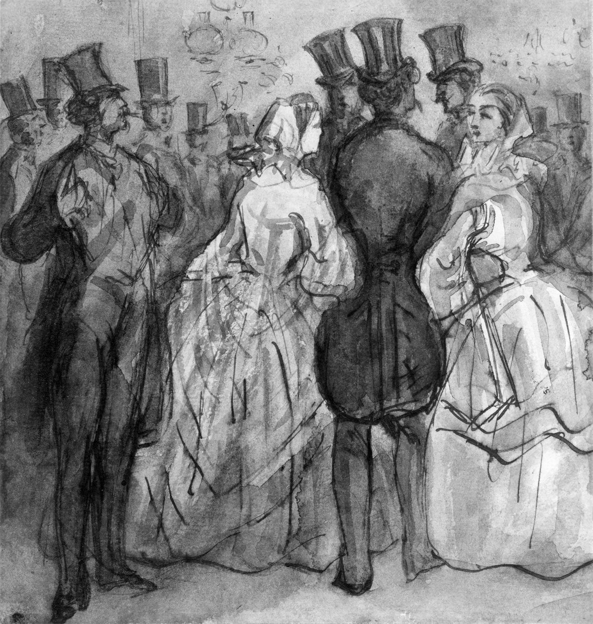 Au théâtre (Au foyer du théâtre ; Dames et messieurs) - Constantin Guys