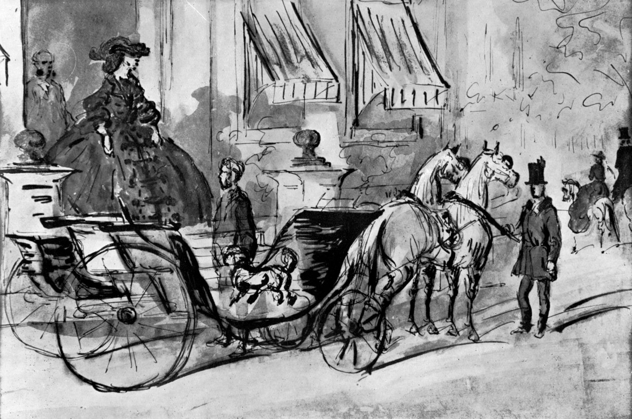 En voiture, 19e siècle, 1930 - Constantin Guys