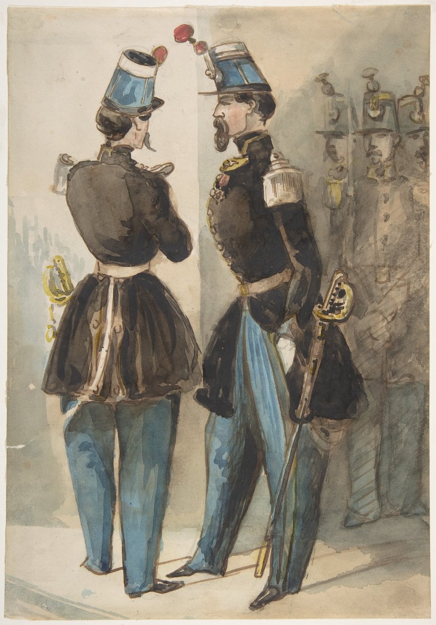 Officiers de la garde - Constantin Guys