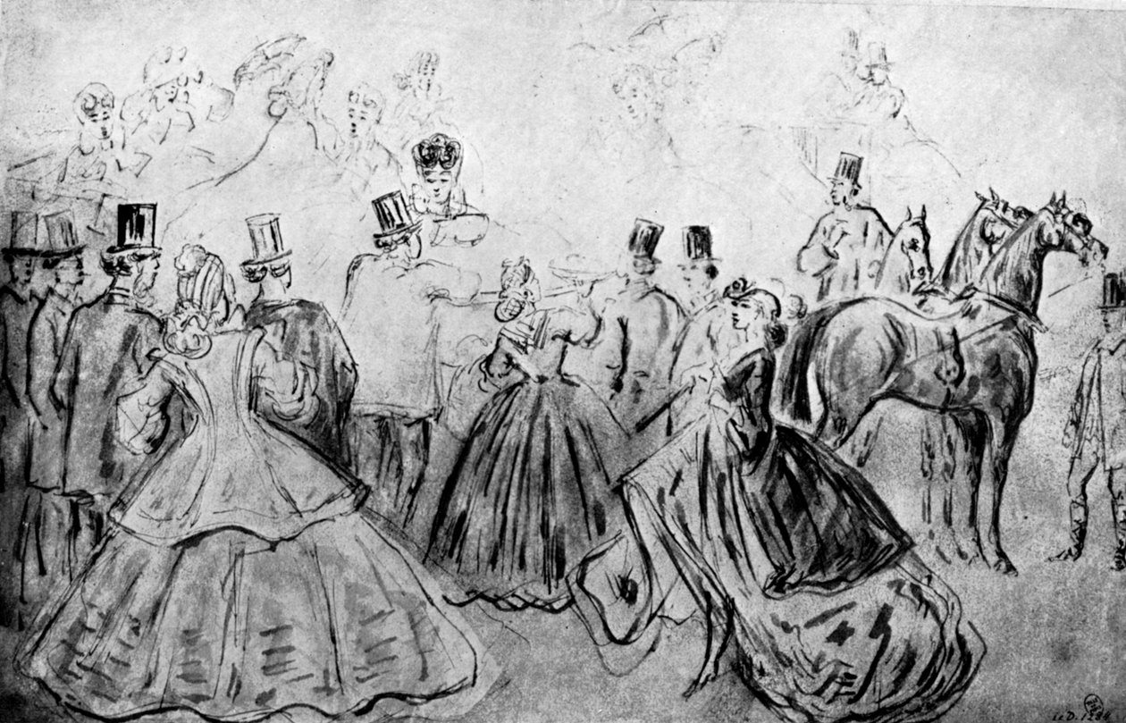 La promenade, 19e siècle, 1930 - Constantin Guys