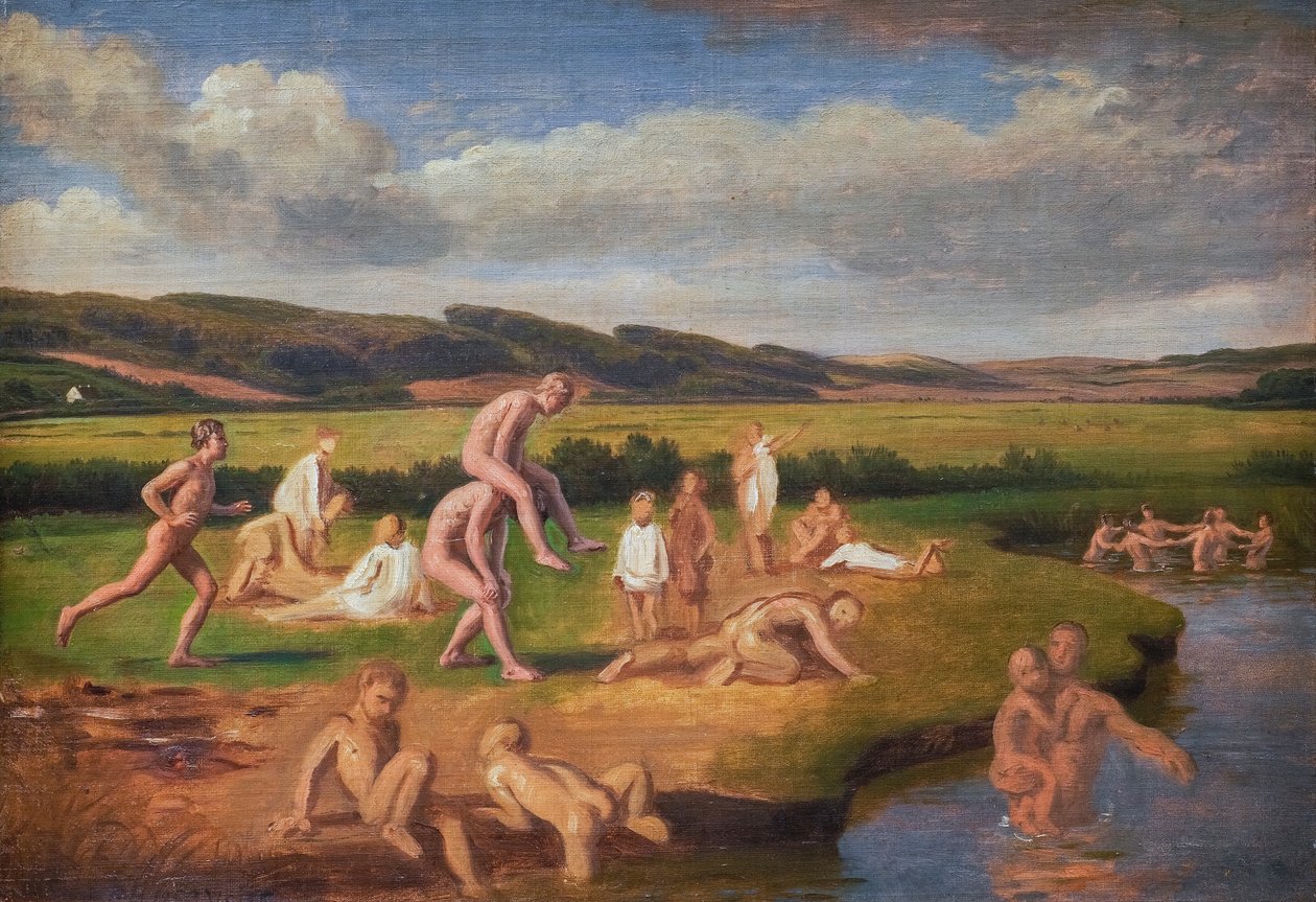 Garçons se baignant et jouant - Constantin Hansen