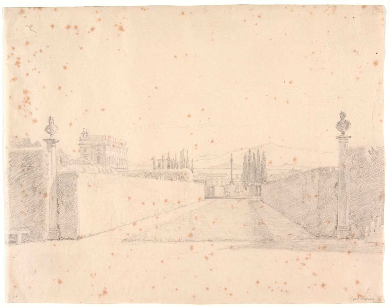 Dans les jardins de la Villa Albani - Constantin Hansen