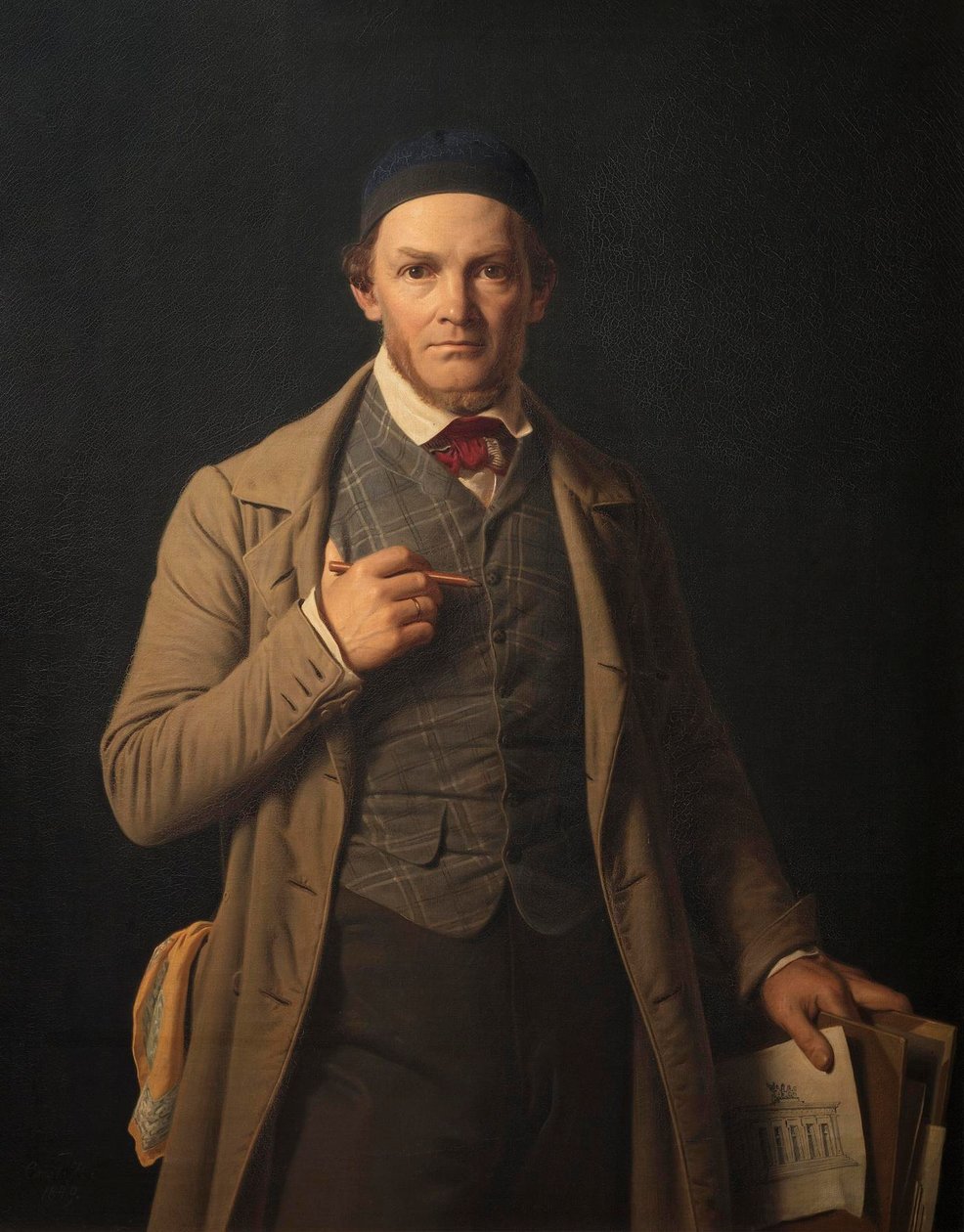Portrait de Gottlieb Bindesbøll - Constantin Hansen
