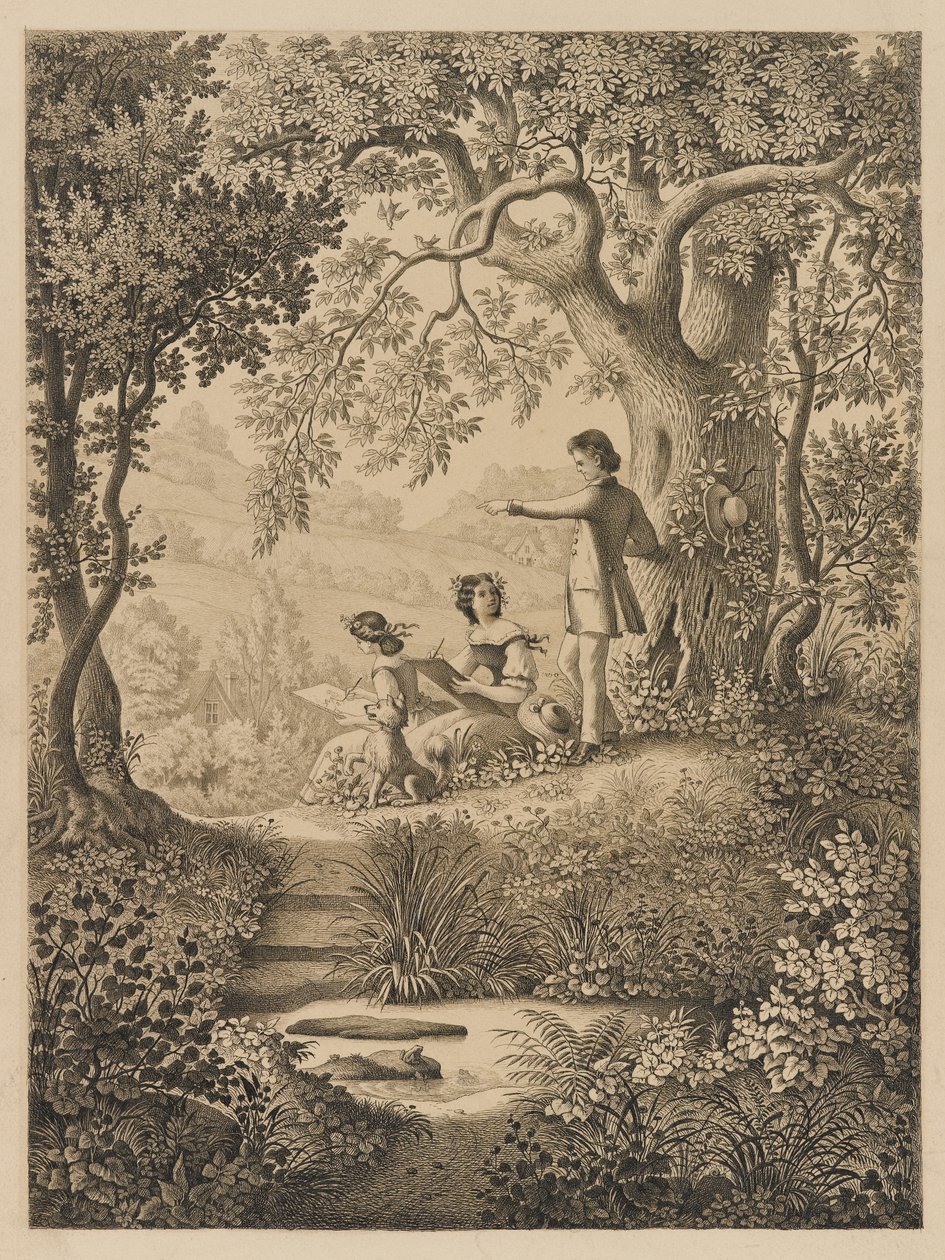 Une leçon de dessin, 1865 - Constantine Hertzberg