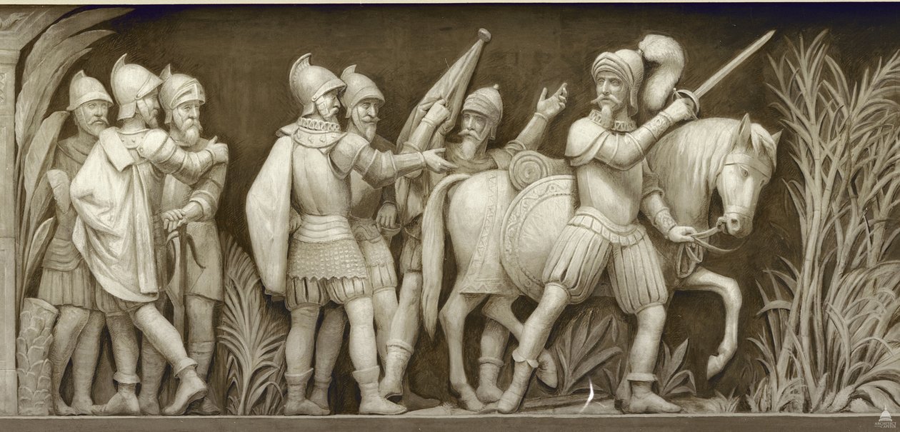 Pizarro partant pour le Pérou, la frise dans la Rotonde du Capitole des États-Unis, 1860-1873 - Constantino Brumidi