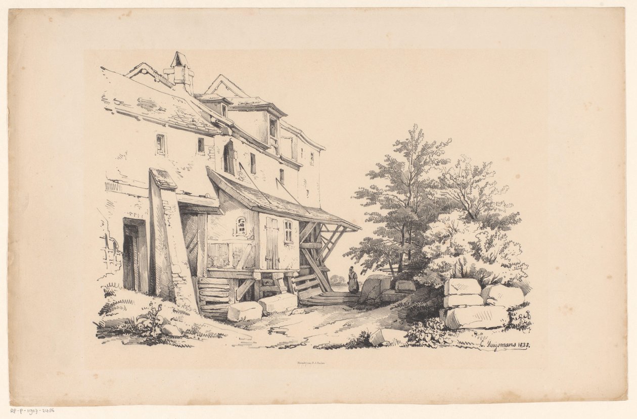 Maisons dans un paysage rocheux - Constantinus Cornelis Huysmans
