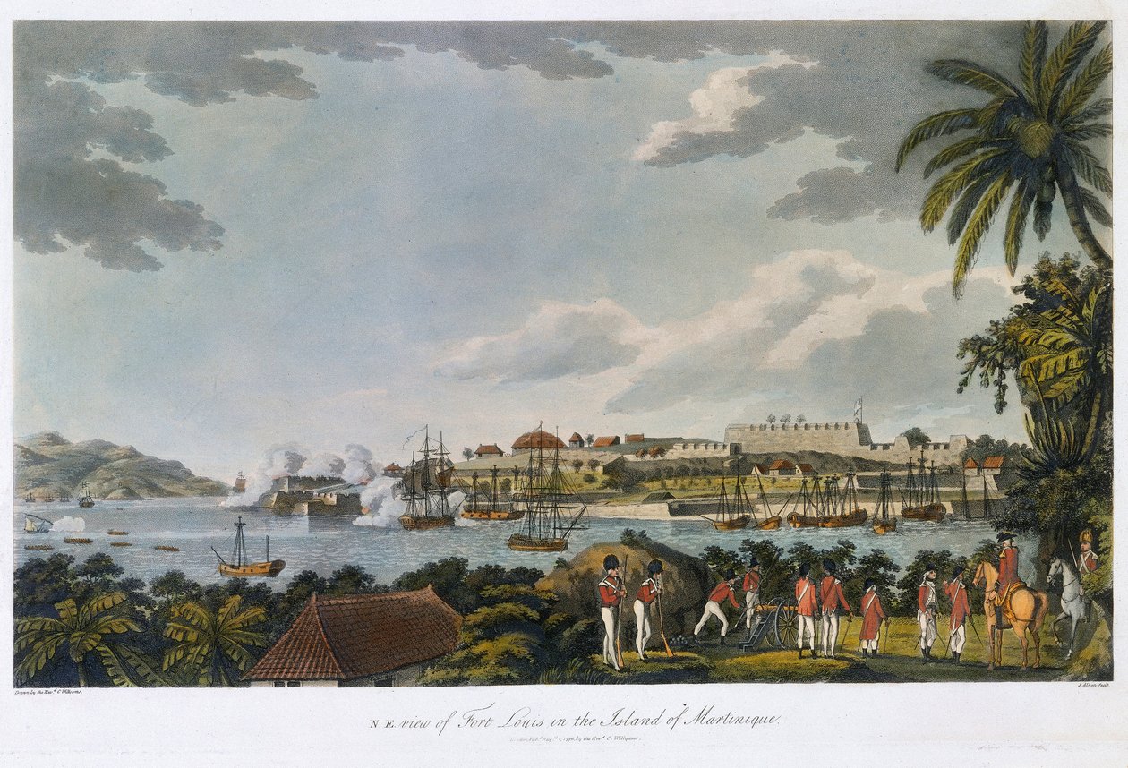 Vue nord-est du Fort Louis (Fort Saint Louis), Martinique, 5 février - 22 mars - Cooper (after) Willyams