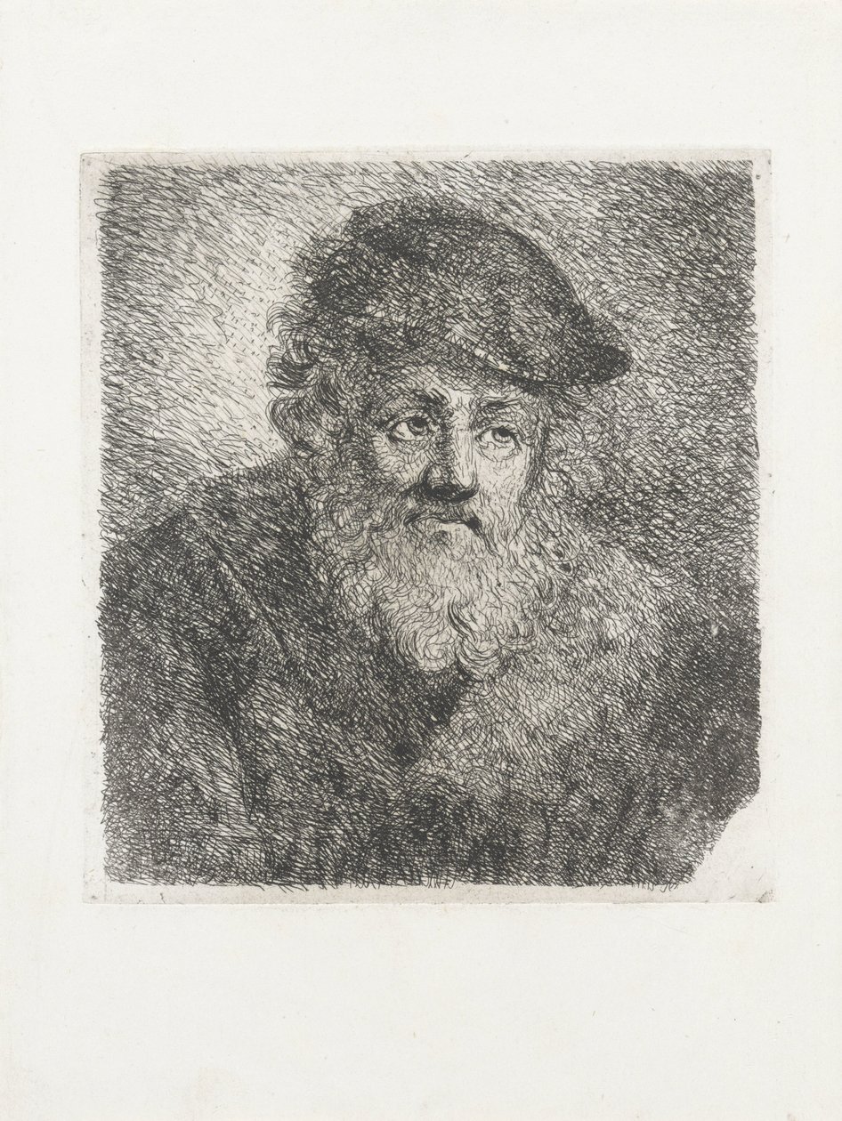 Vieil homme avec barbe et bonnet - Cornelia Scheffer Lamme