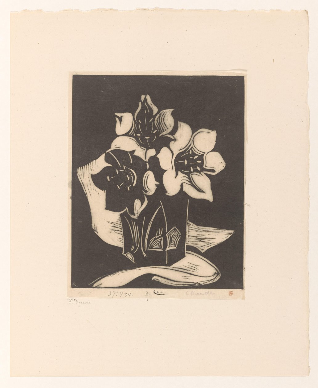 Vase avec des fleurs - Cornelia Vreede (signed by artist)