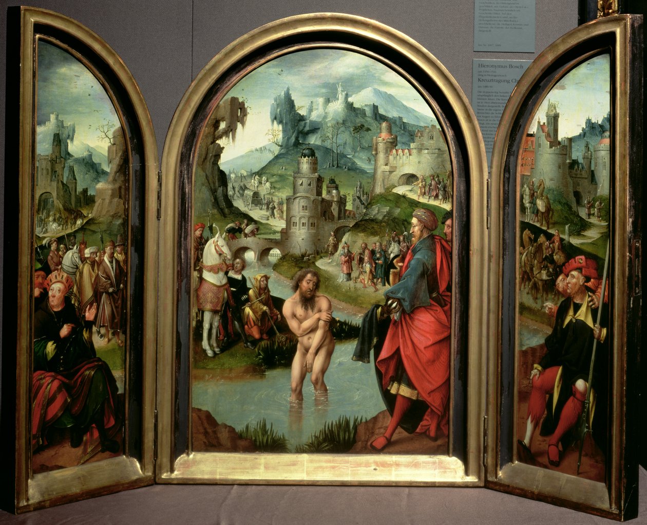 Triptyque de la purification de Naaman : le panneau central représente Naaman, commandant de l