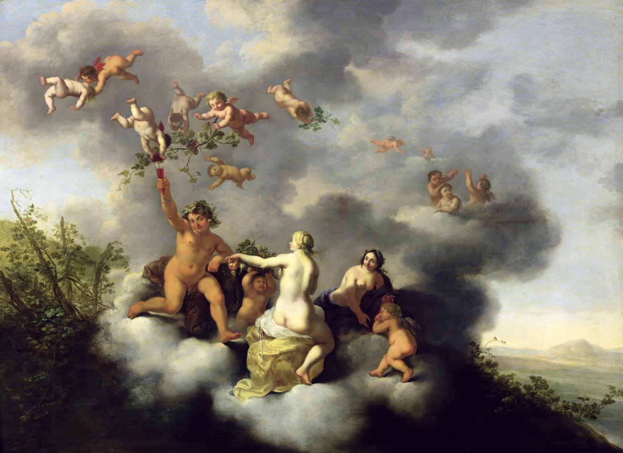 Cérès, Bacchus, Vénus et Cupidon - Cornelis van Poelenburgh or Poelenburch