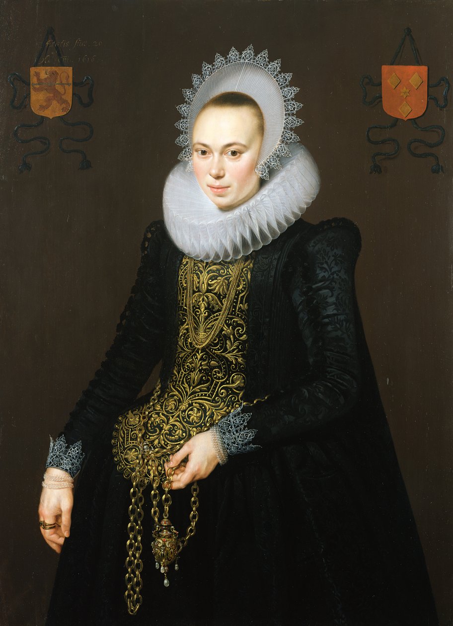 Portrait de Justina van Teylingen, 1616 - Cornelis van der Voort