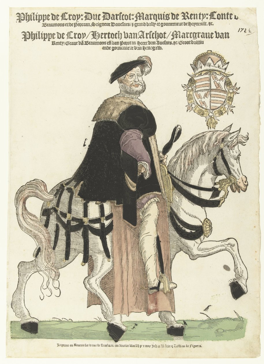 Portrait de Philippe de Croy à cheval - Cornelis Anthonisz. (manner of)