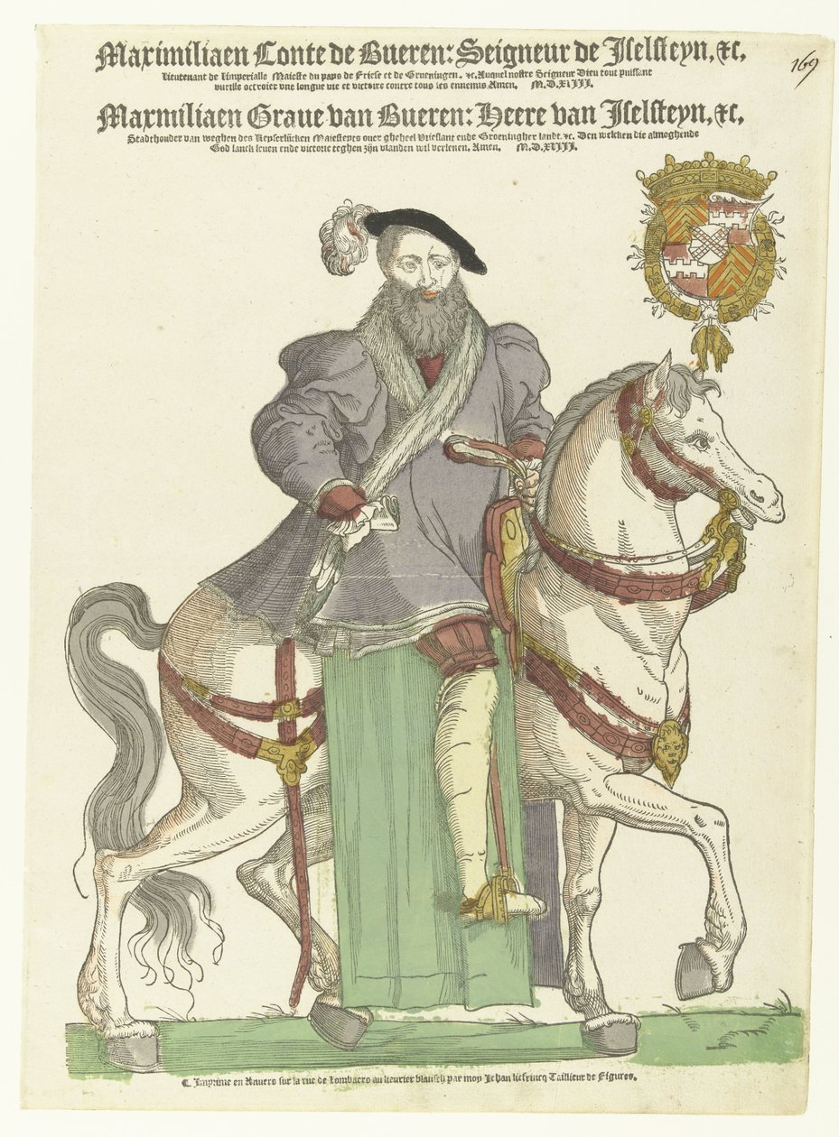 Portrait de Maximilien van Buren à cheval - Cornelis Anthonisz. (manner of)