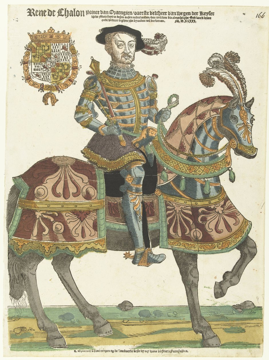 Portrait de René de Châlon à cheval - Cornelis Anthonisz. (manner of)