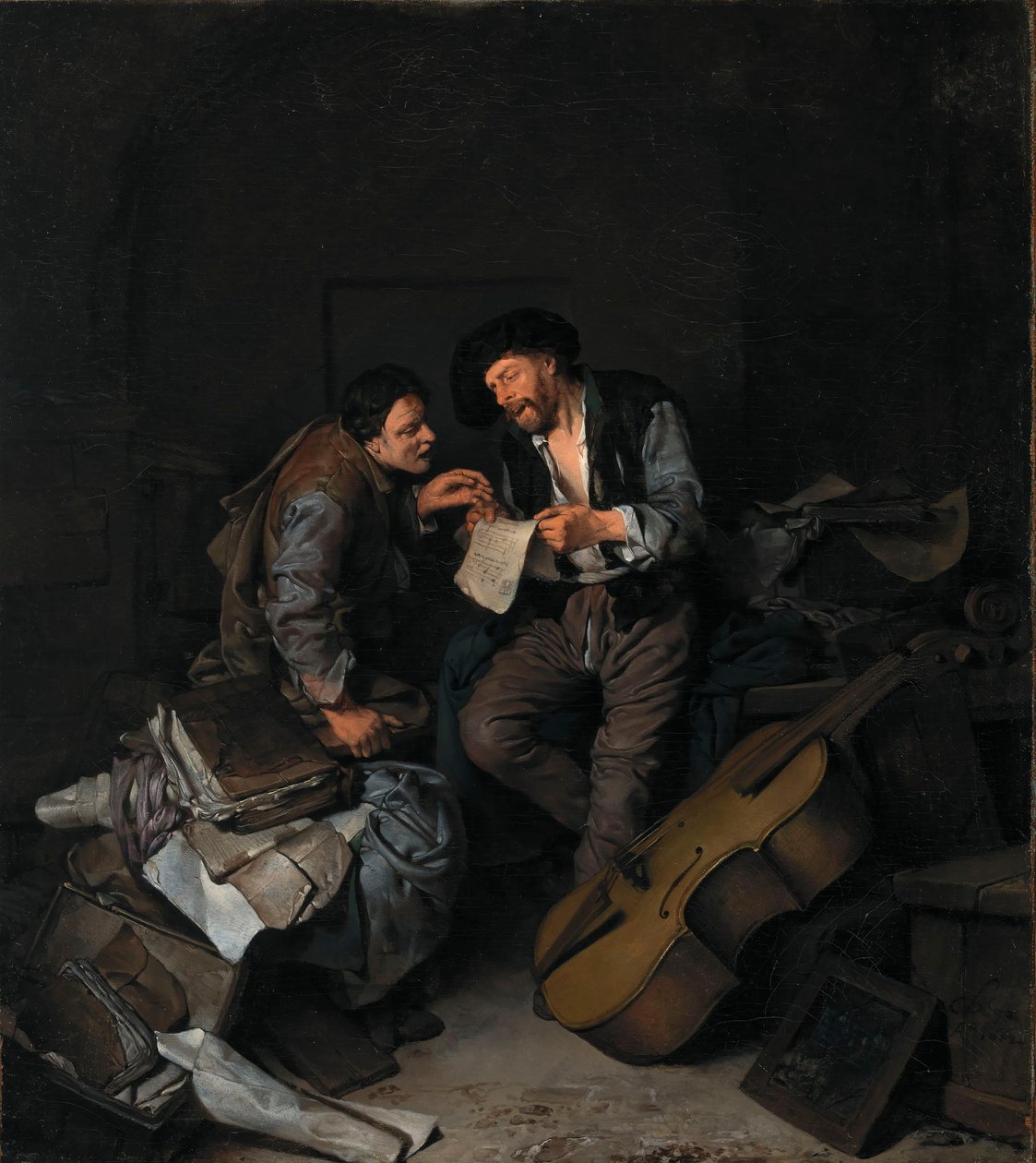 Deux hommes chantant - Cornelis Bega